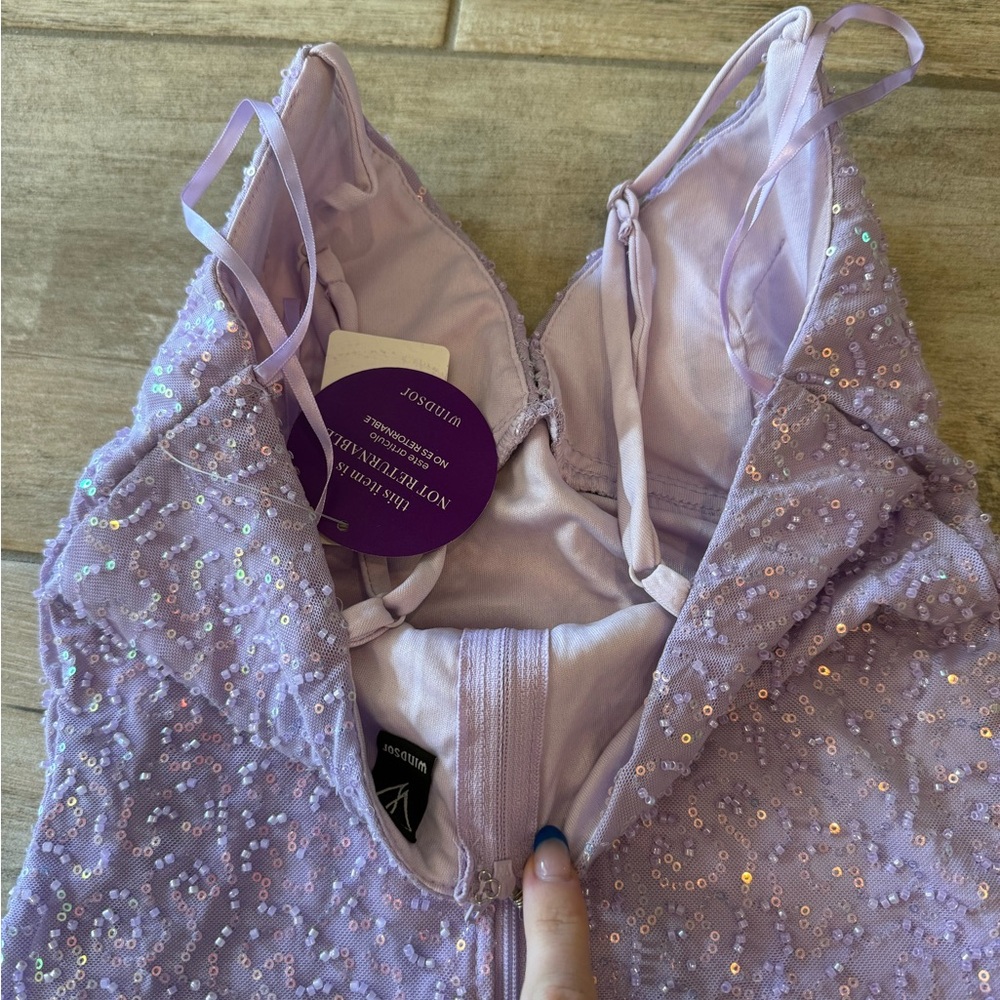 NWT Windsor Lavender Sequin Hoco Dress - Picture 6 of 9